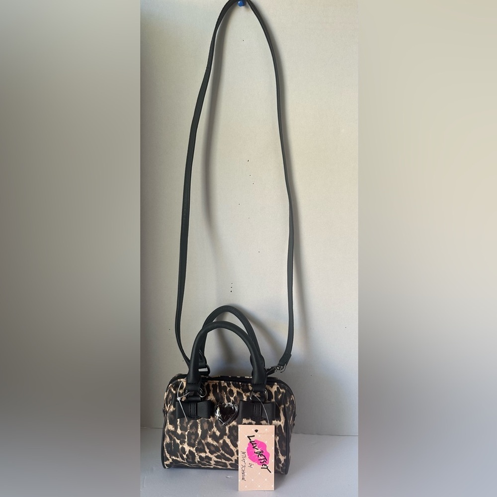 NWTRare Luv Betsey Johnson Leopard Print Mini Barrel Bag CrossbodySatchelCheetah - Picture 16 of 16